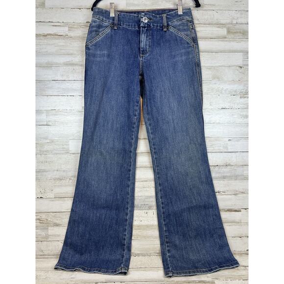 Tommy Hilfiger Jeans Women Size 6 2005 Flared Leg Leather Patch Stitched Pocket - Picture 1 of 12